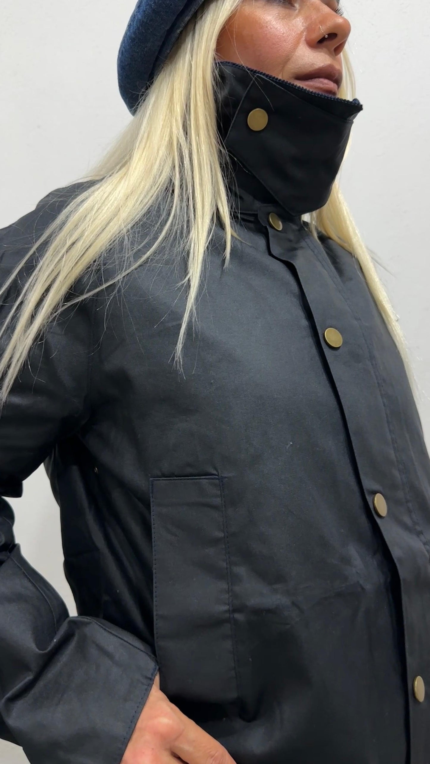 NuNu By Barbour İlhamlı Lacivert Oversize Mont