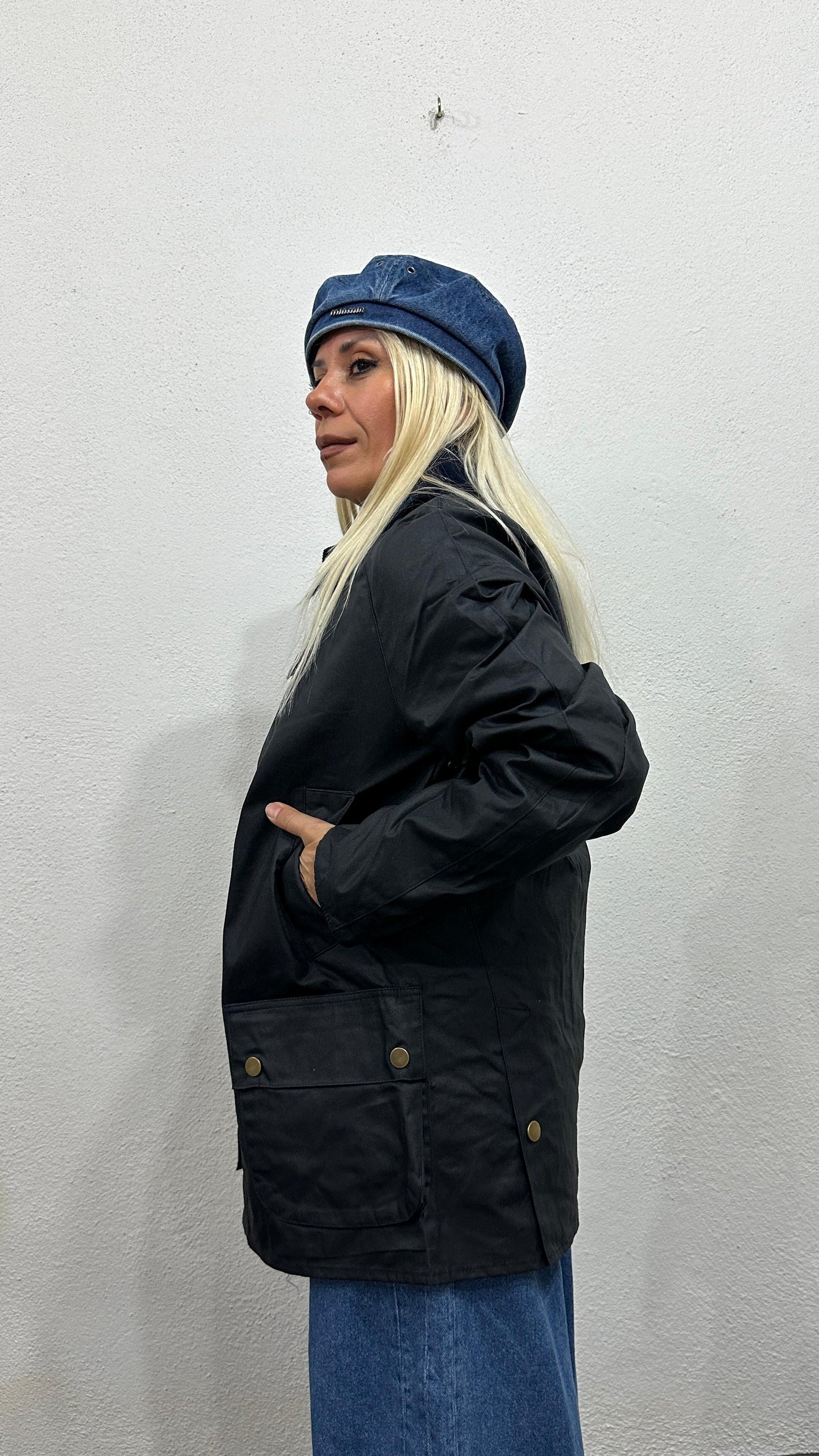 NuNu By Barbour İlhamlı Lacivert Oversize Mont