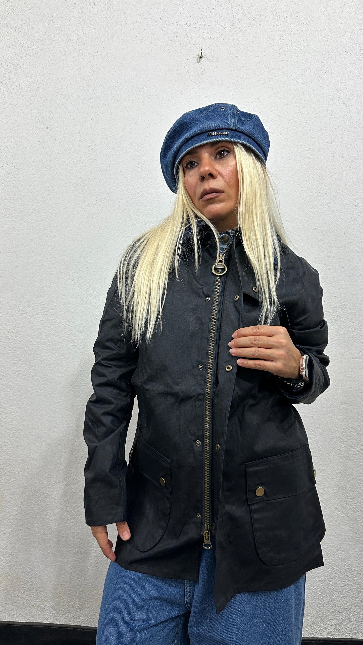 NuNu By Barbour İlhamlı Lacivert Oversize Mont