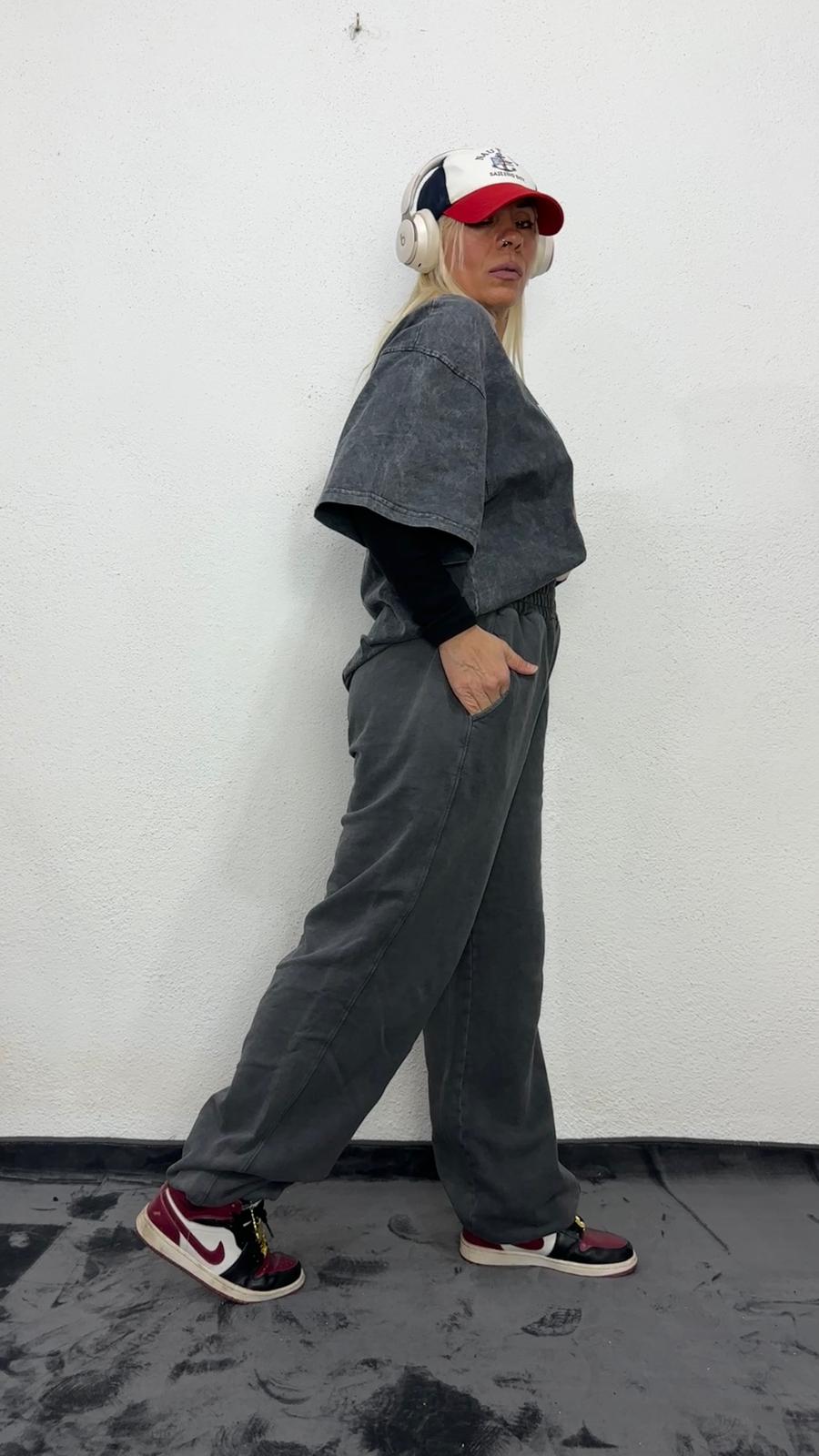 NuNu By Basic Oversize Antrasit Yıkama Joger Eşofman