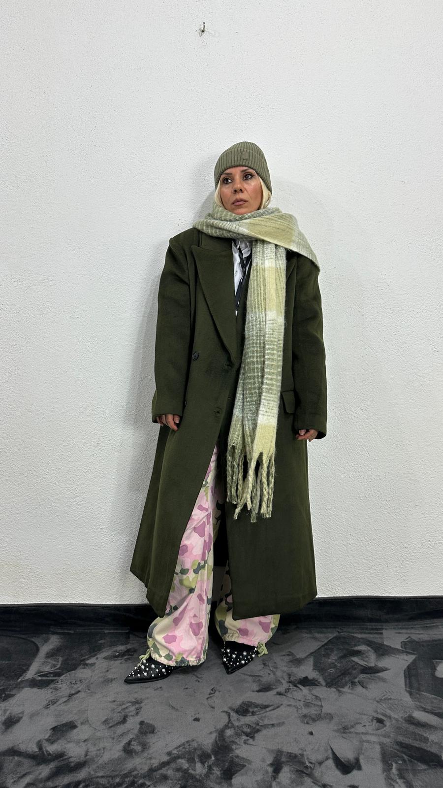 NuNu By Berlin Oversize Haki Kaşe Kaban