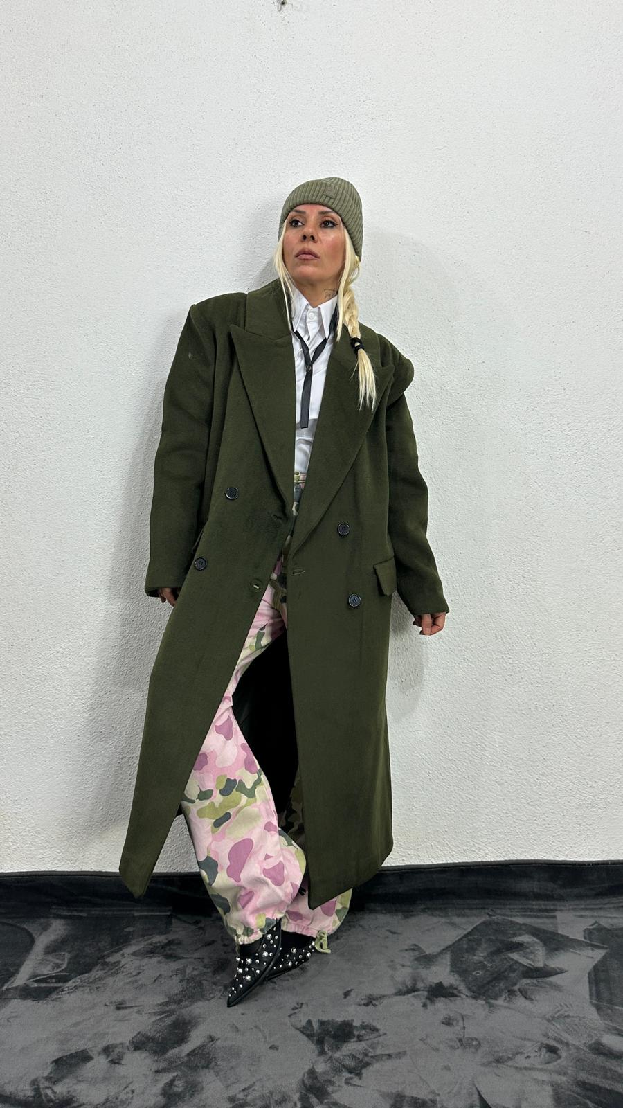 NuNu By Berlin Oversize Haki Kaşe Kaban