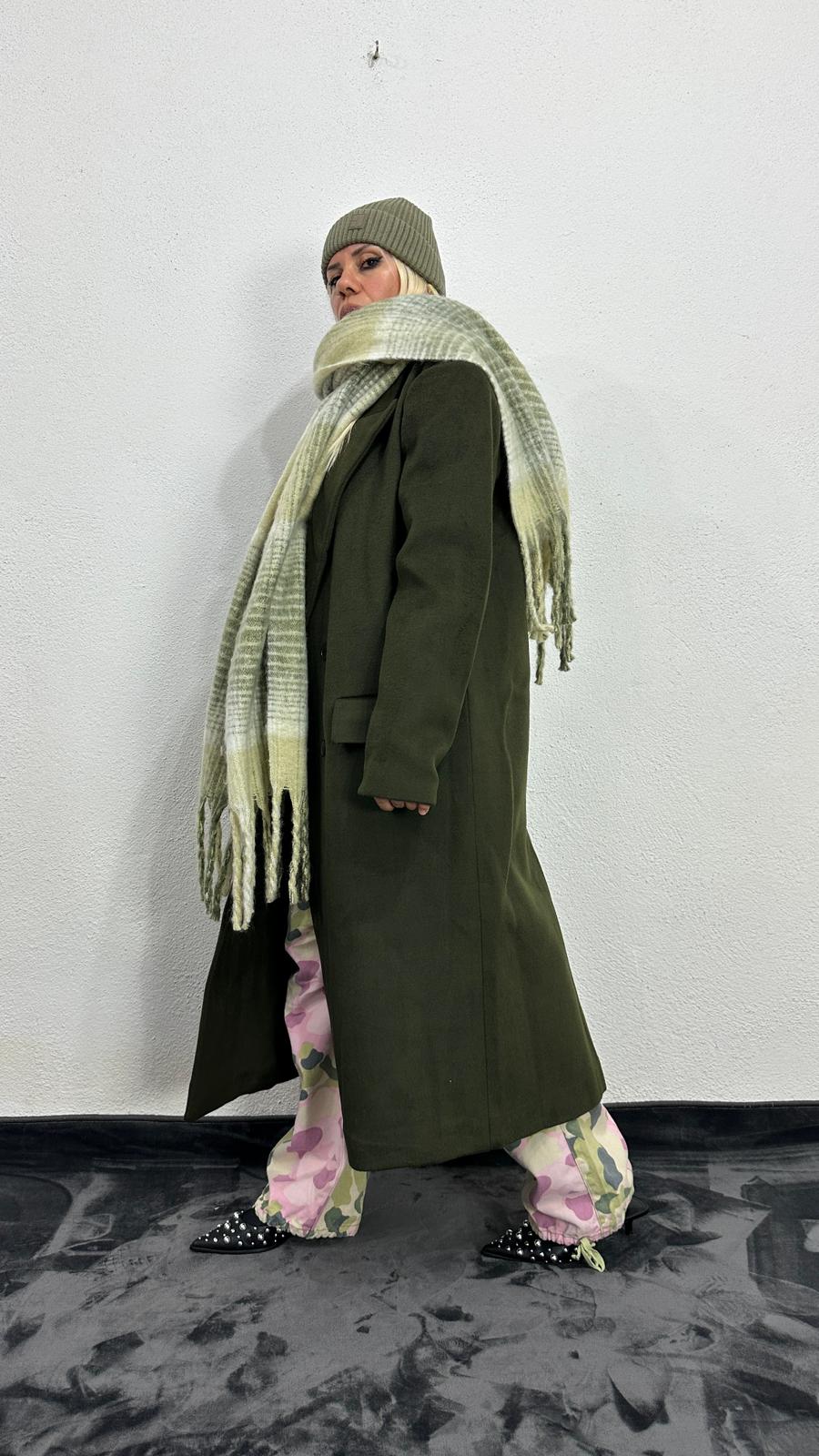 NuNu By Berlin Oversize Haki Kaşe Kaban