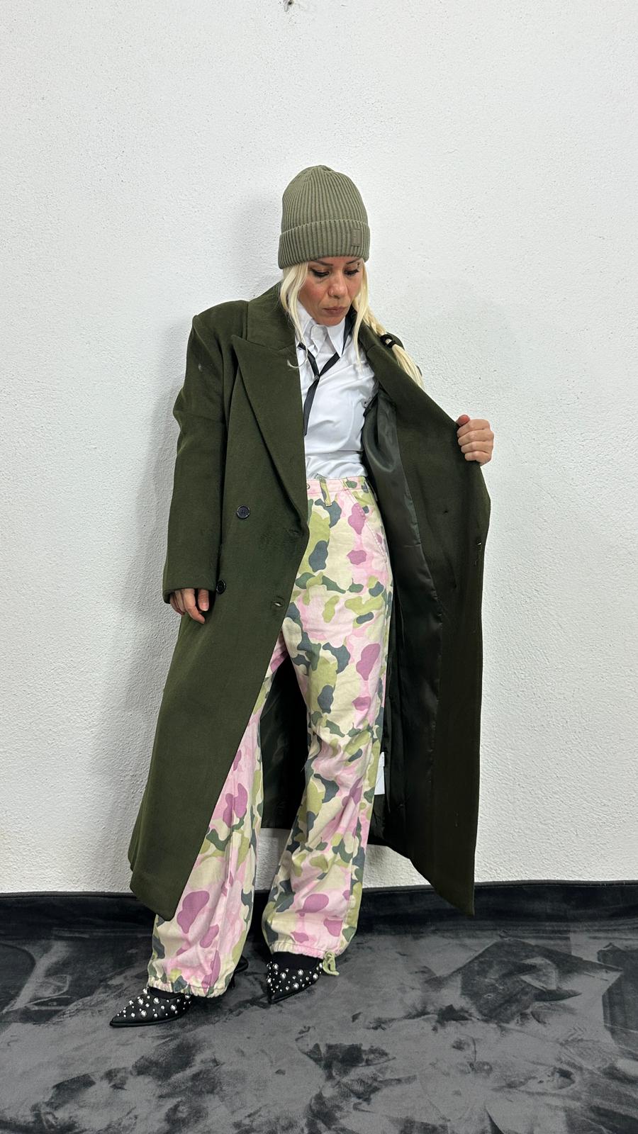 NuNu By Berlin Oversize Haki Kaşe Kaban