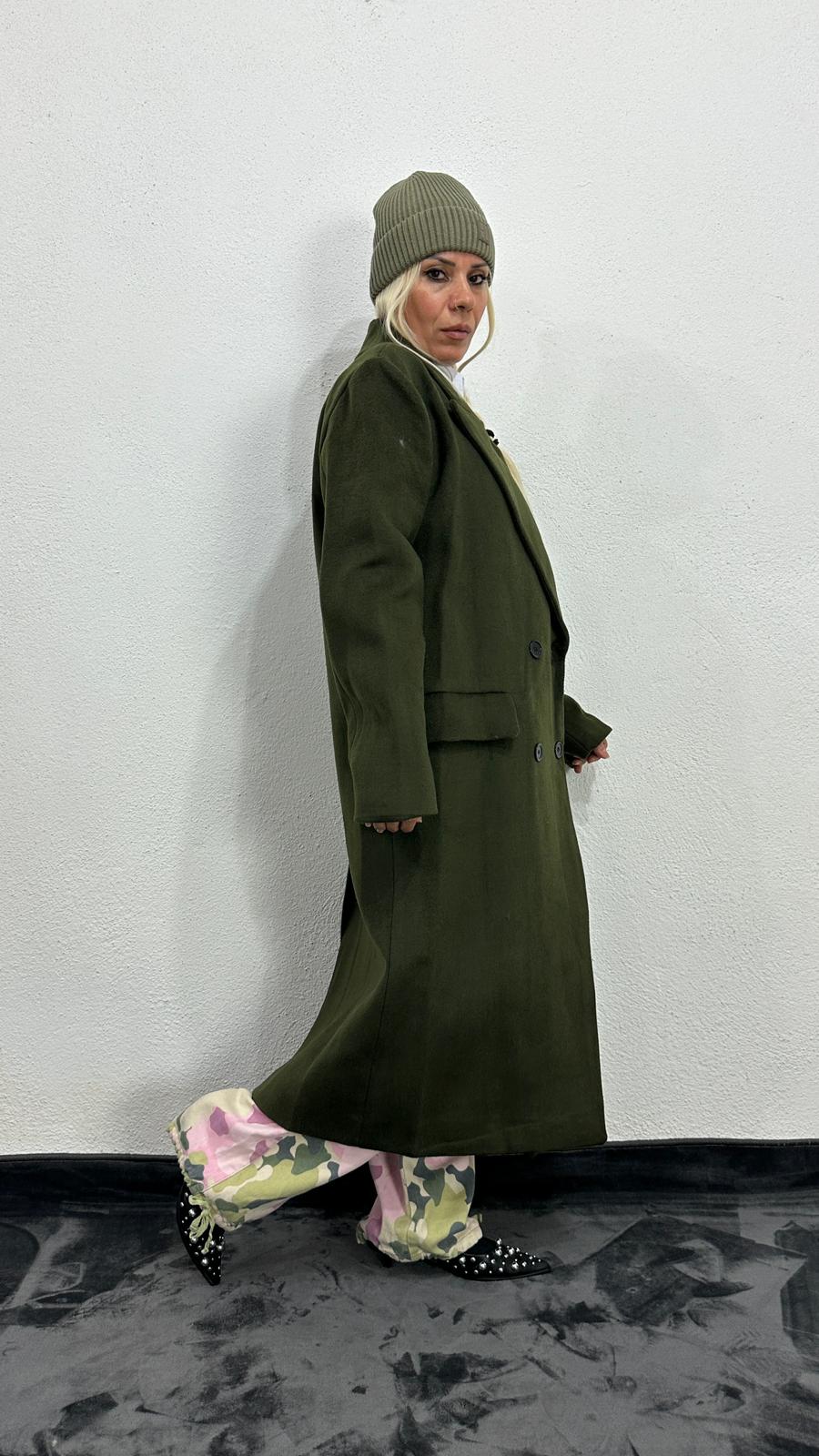 NuNu By Berlin Oversize Haki Kaşe Kaban