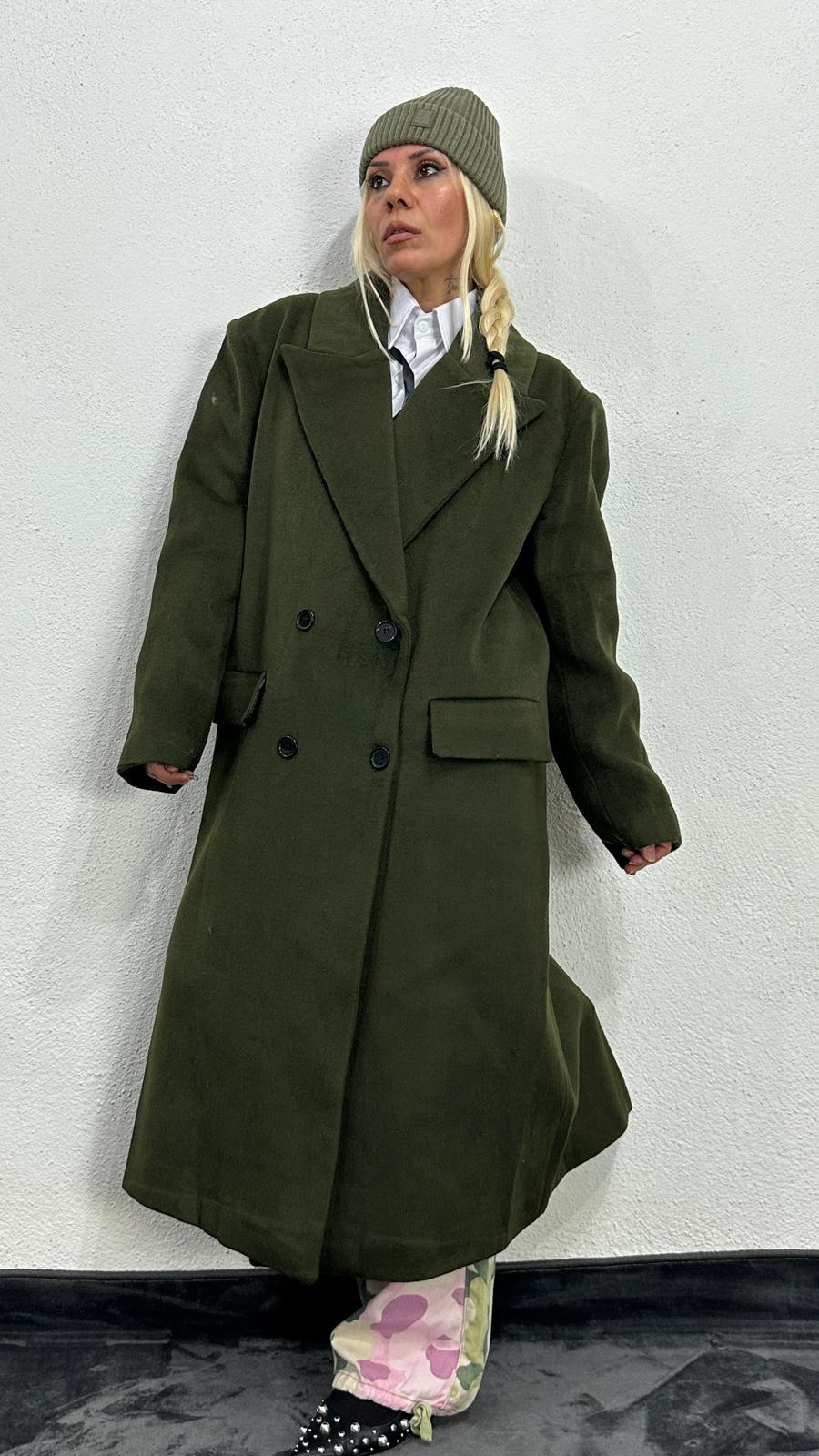 NuNu By Berlin Oversize Haki Kaşe Kaban