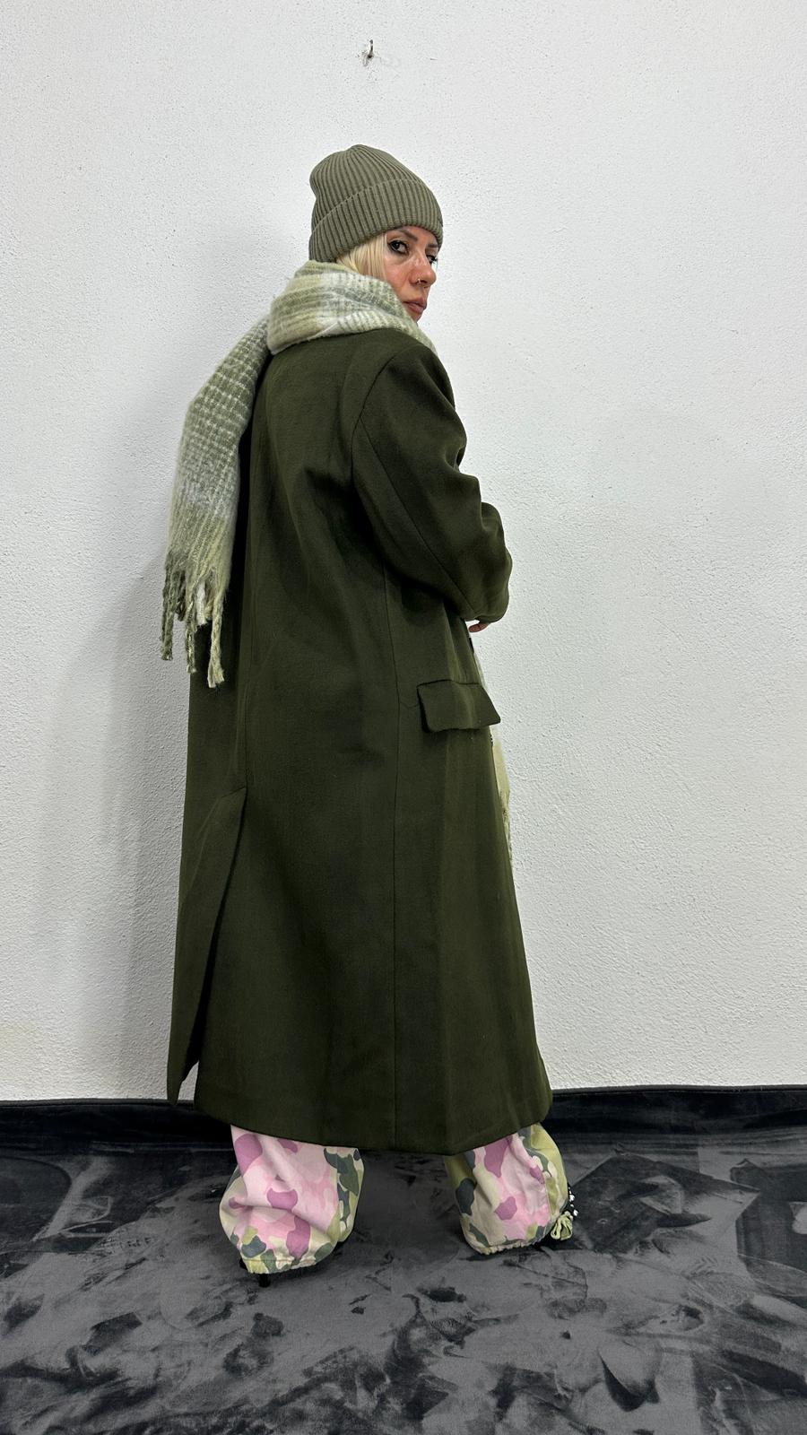 NuNu By Berlin Oversize Haki Kaşe Kaban