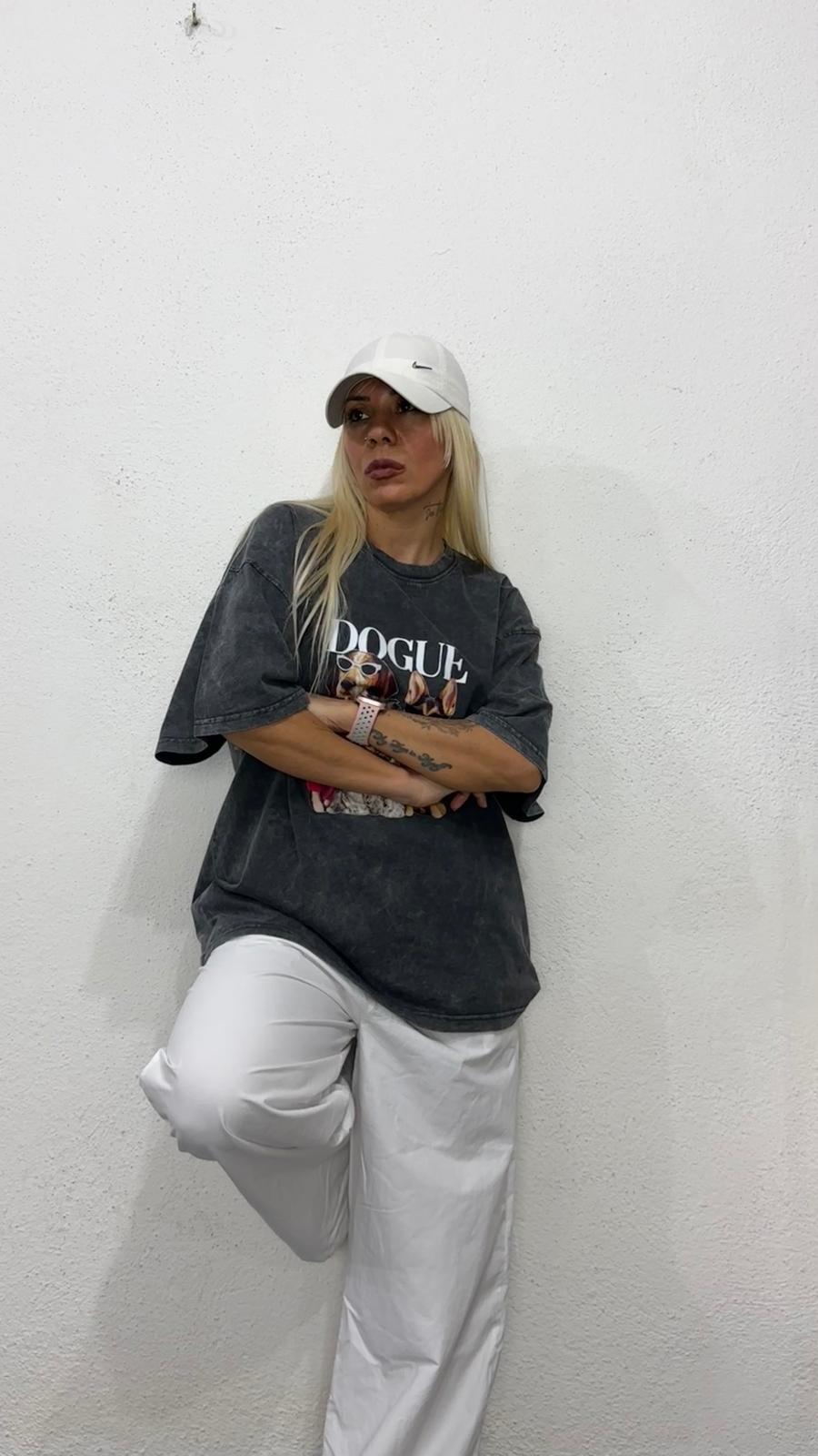 NuNu By Dogue Antrasit Yıkama Oversize T-Shirt