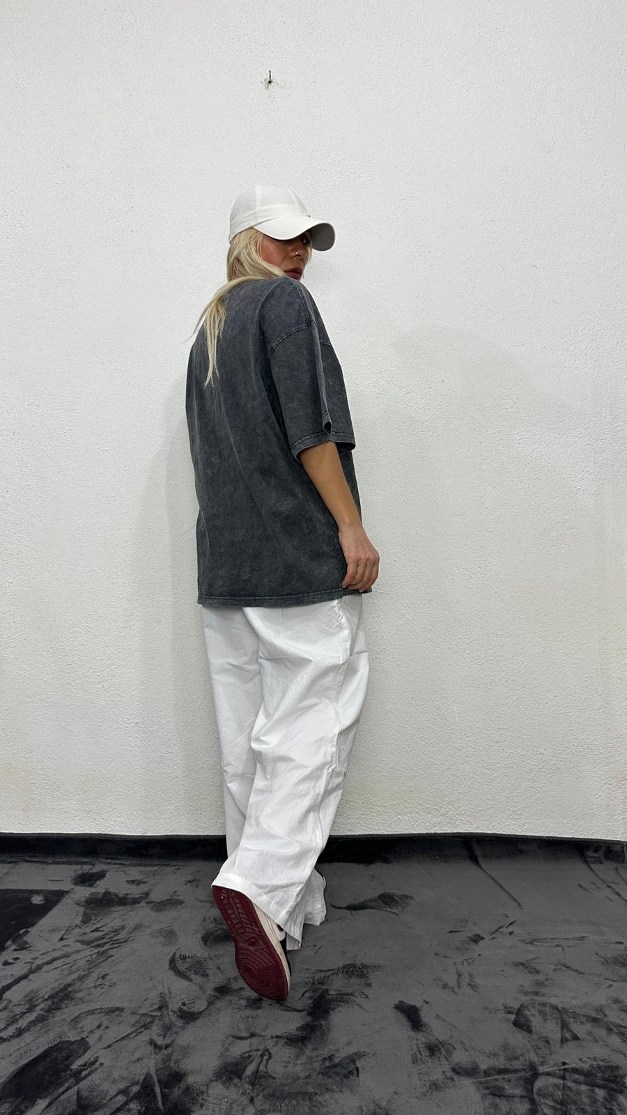 NuNu By Dogue Antrasit Yıkama Oversize T-Shirt