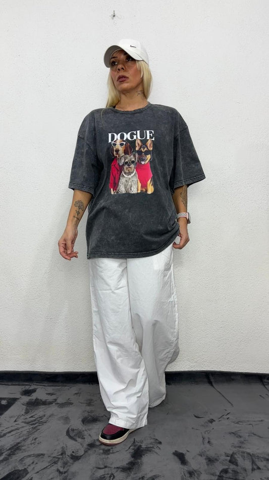 NuNu By Dogue Antrasit Yıkama Oversize T-Shirt Standart
