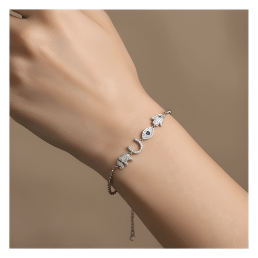 NuNu By Göz Charm Detay Çelik Bileklik Silver