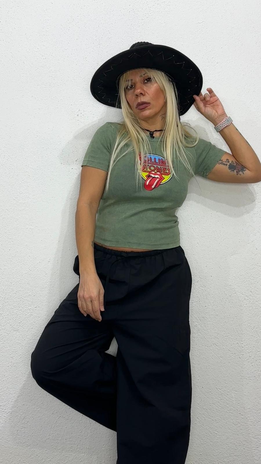 NuNu By Haki Rolling Stones Baskılı Crop Tshirt