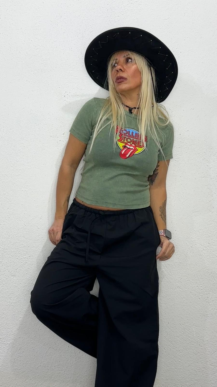 NuNu By Haki Rolling Stones Baskılı Crop Tshirt