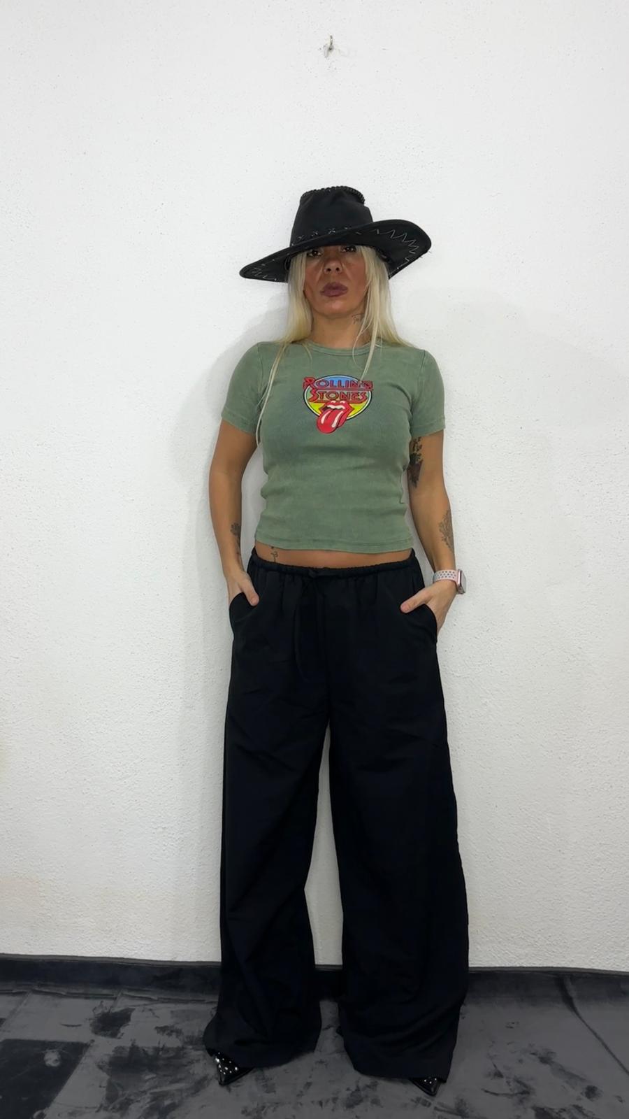 NuNu By Haki Rolling Stones Baskılı Crop Tshirt