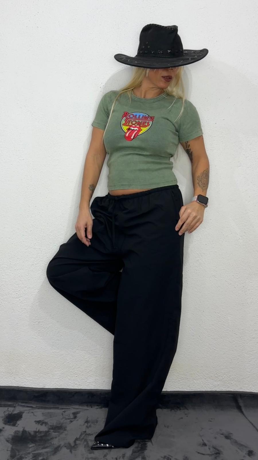 NuNu By Haki Rolling Stones Baskılı Crop Tshirt