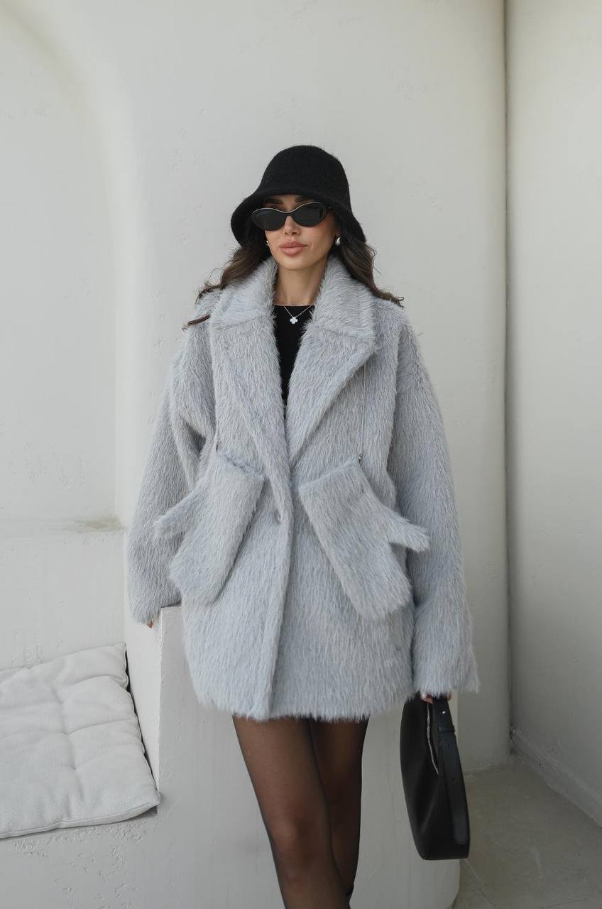 NuNu By Khloe Gri Eldivenli Tasarım Yumoş Kaban