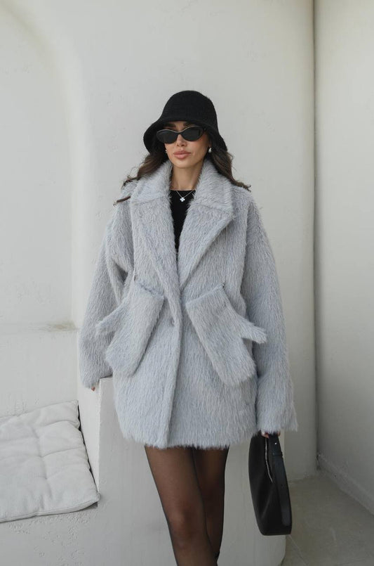 NuNu By Khloe Gri Eldivenli Tasarım Yumoş Kaban