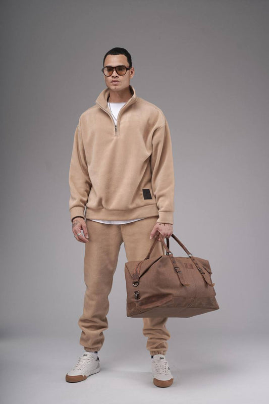 NuNu By King Oversize Camel Erkek Polar Eşofman Takımı