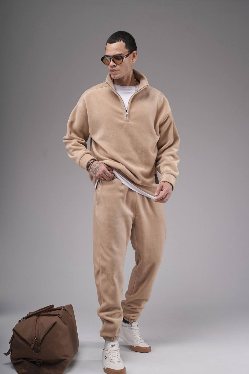 NuNu By King Oversize Camel Erkek Polar Eşofman Takımı
