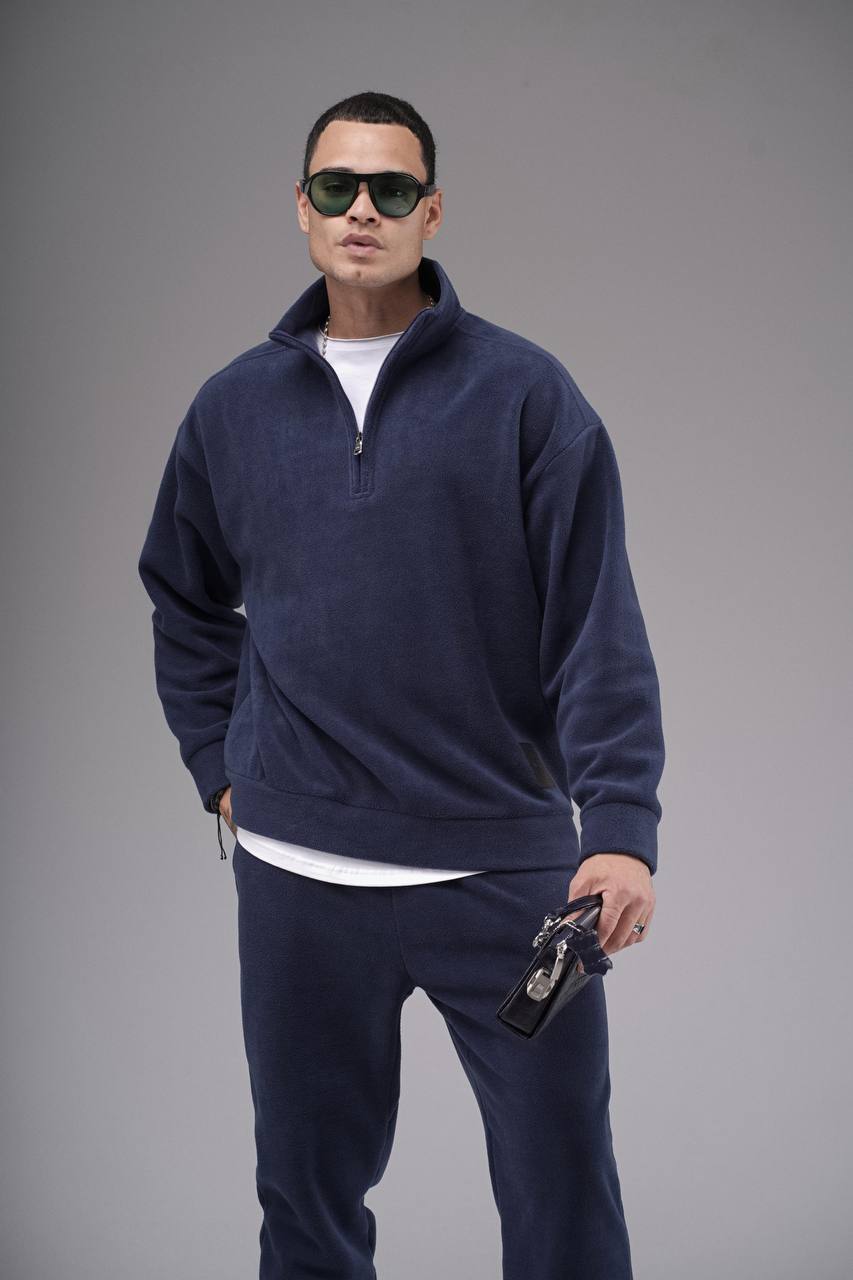 NuNu By King Oversize Lacivert Erkek Polar Eşofman Takımı
