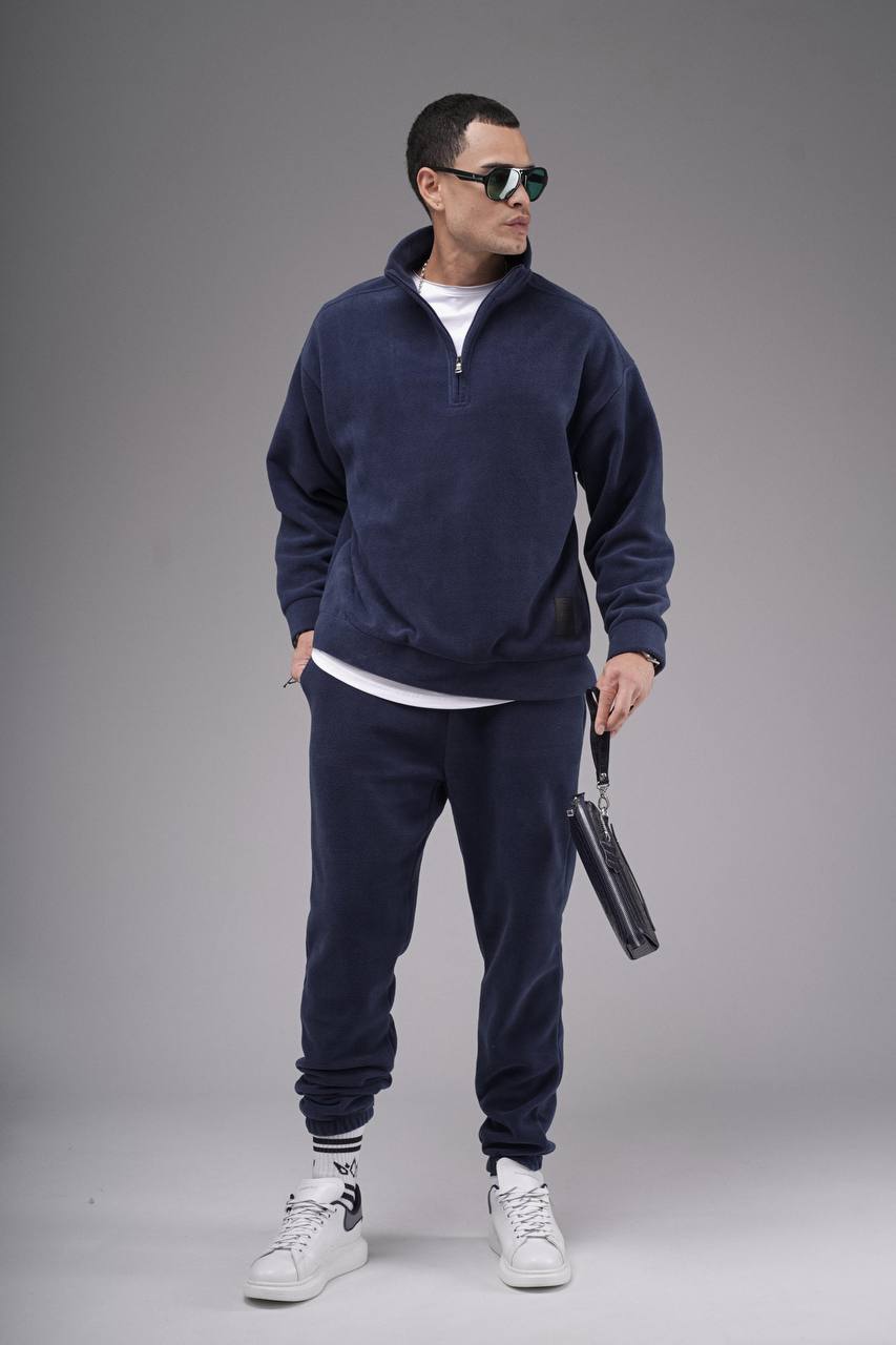 NuNu By King Oversize Lacivert Erkek Polar Eşofman Takımı