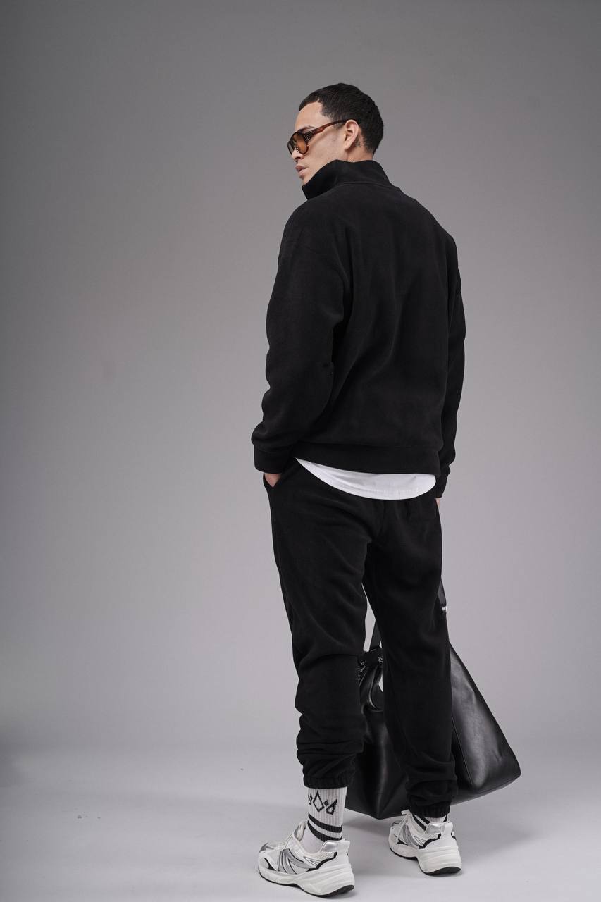 NuNu By King Oversize Siyah Erkek Polar Eşofman Takımı