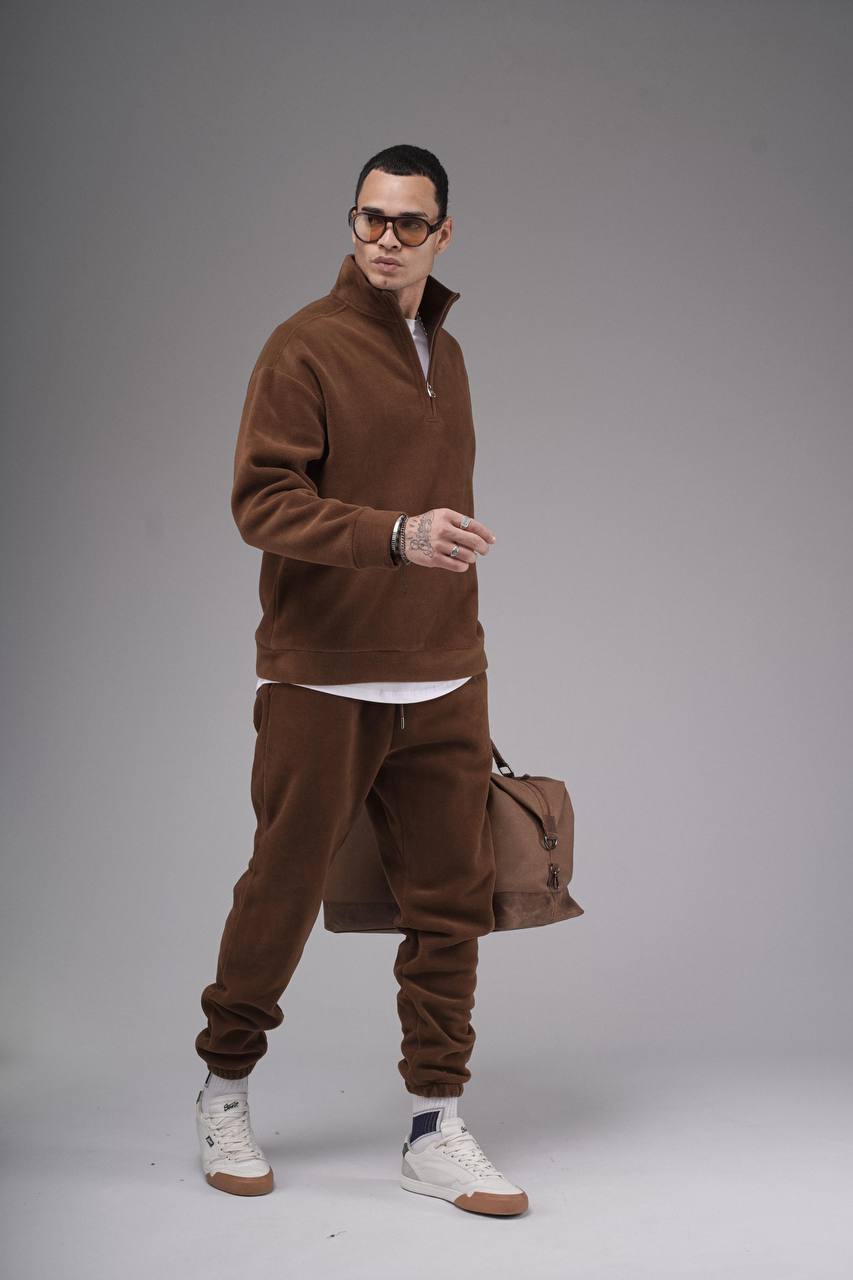 NuNu By King Oversize Taba Erkek Polar Eşofman Takımı