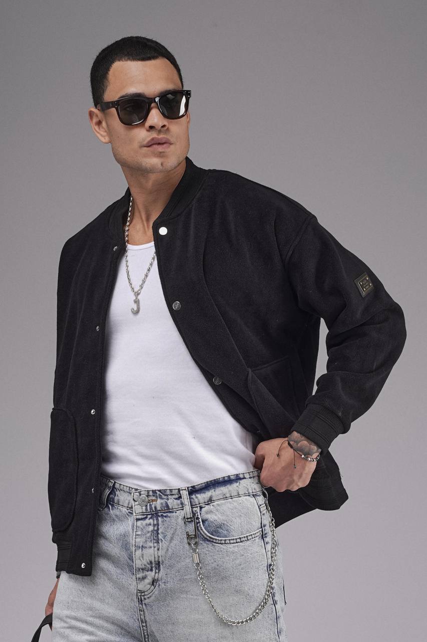 NuNu By King Siyah Polar Erkek Kolej Mont