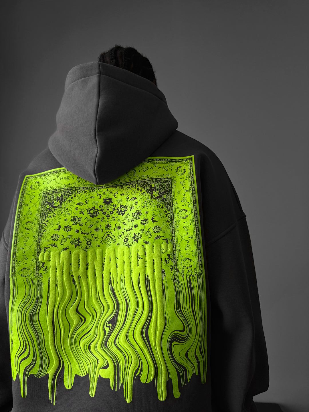 NuNu By Lagos Monarch Oversize Gri Erkek Kapüşonlu Sweatshirt