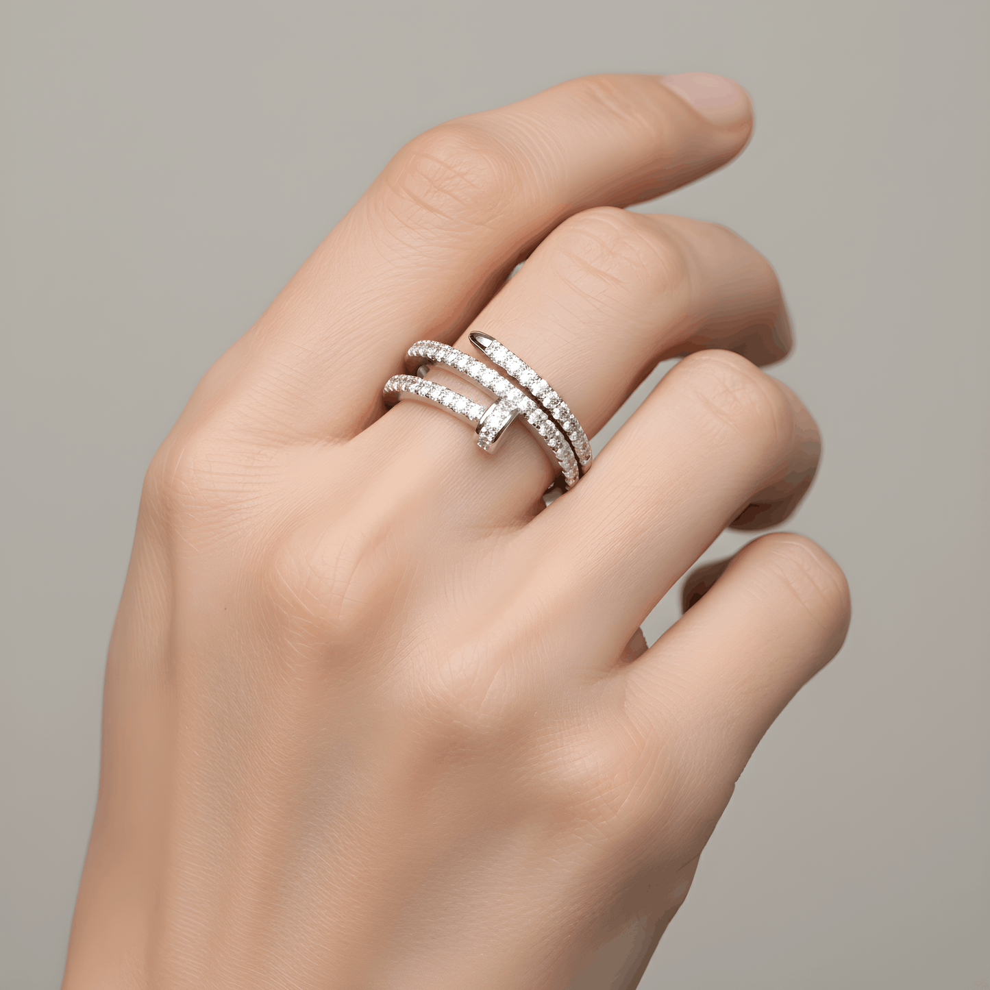 NuNu By Luminara Ayarlı Zirkon Taşlı Yüzük Silver