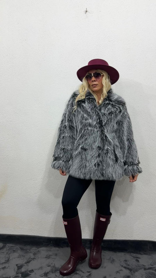 Nunu By Melanj Siyah Premium Suni Kürk