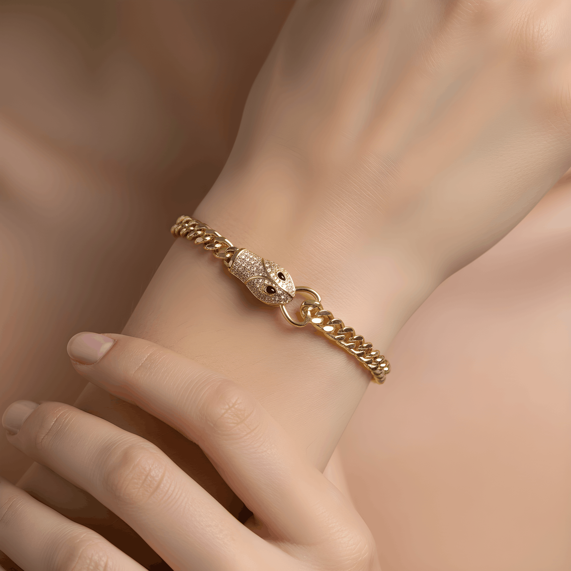 NuNu By Mini Yılan Detay Xuping Bileklik Gold