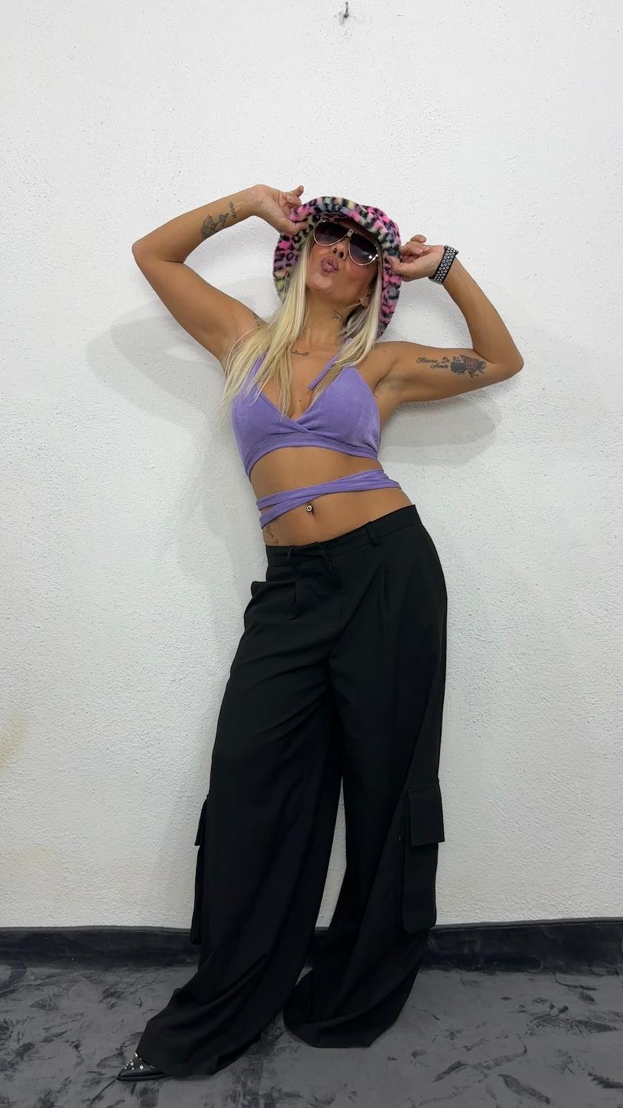 NuNu By Nova Wrap Mor Crop Top