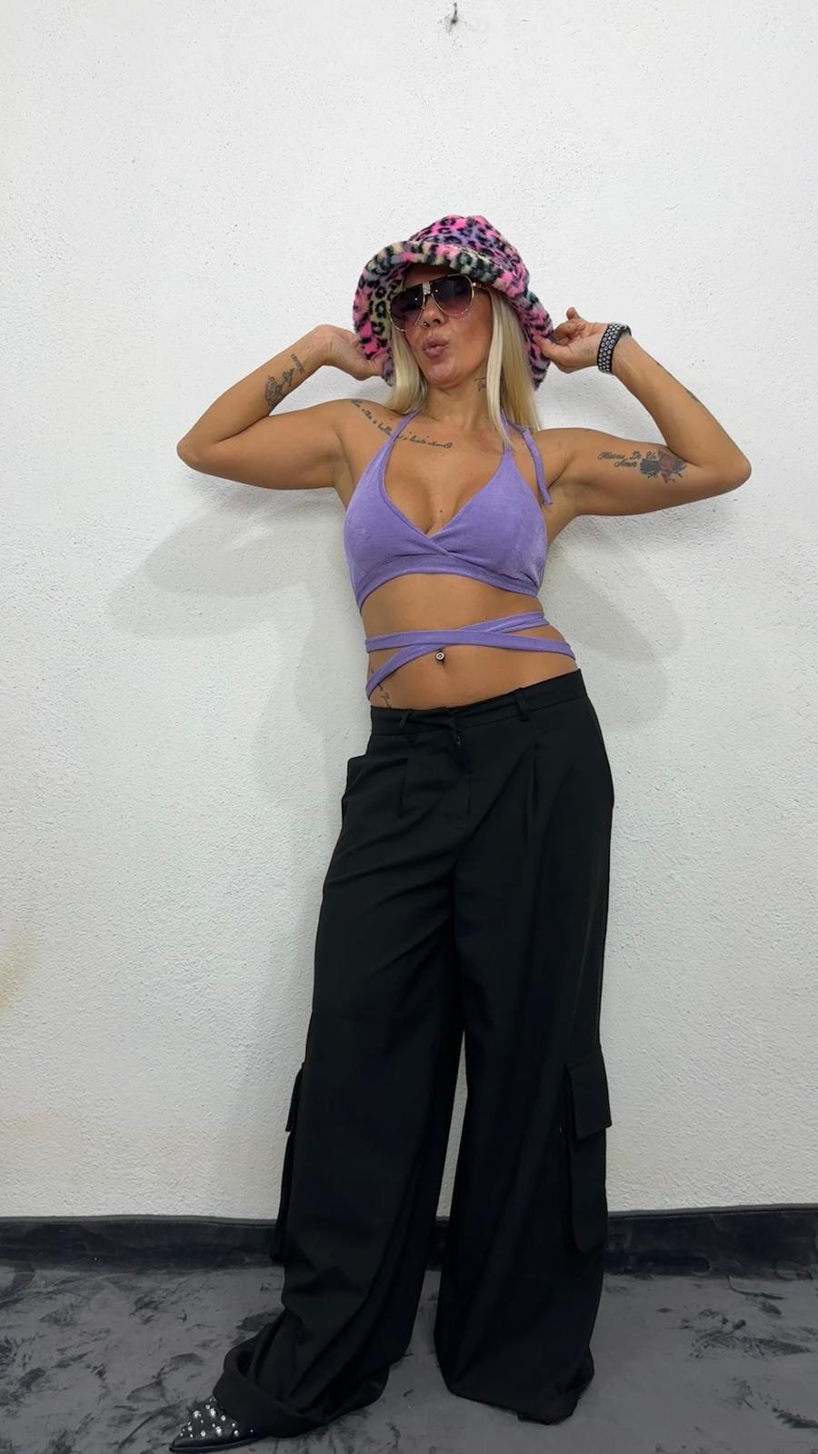 NuNu By Nova Wrap Mor Crop Top