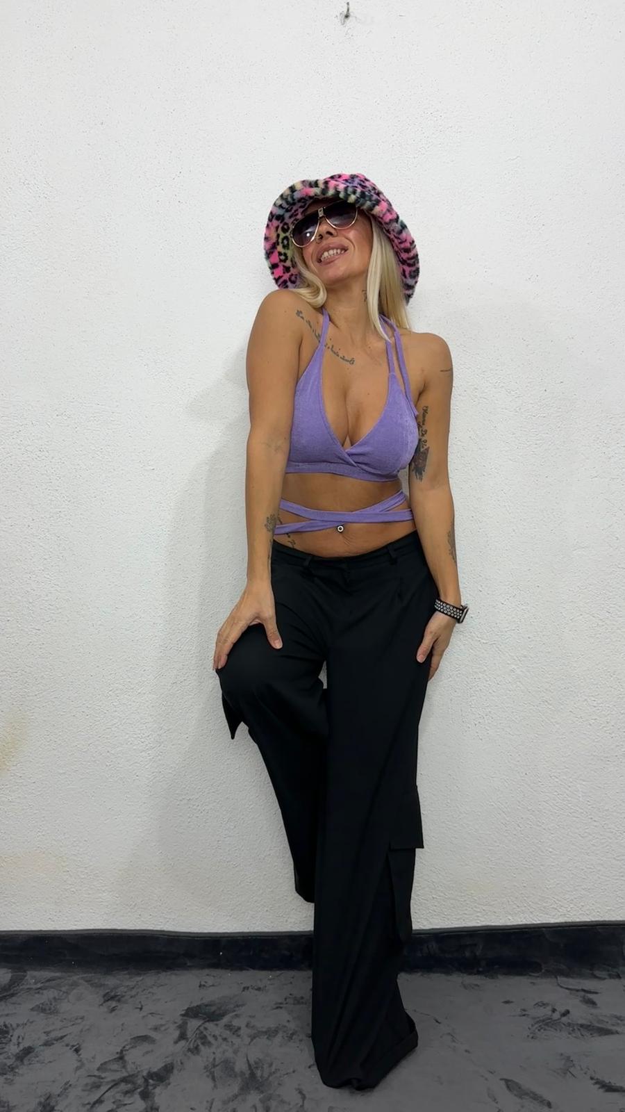 NuNu By Nova Wrap Mor Crop Top