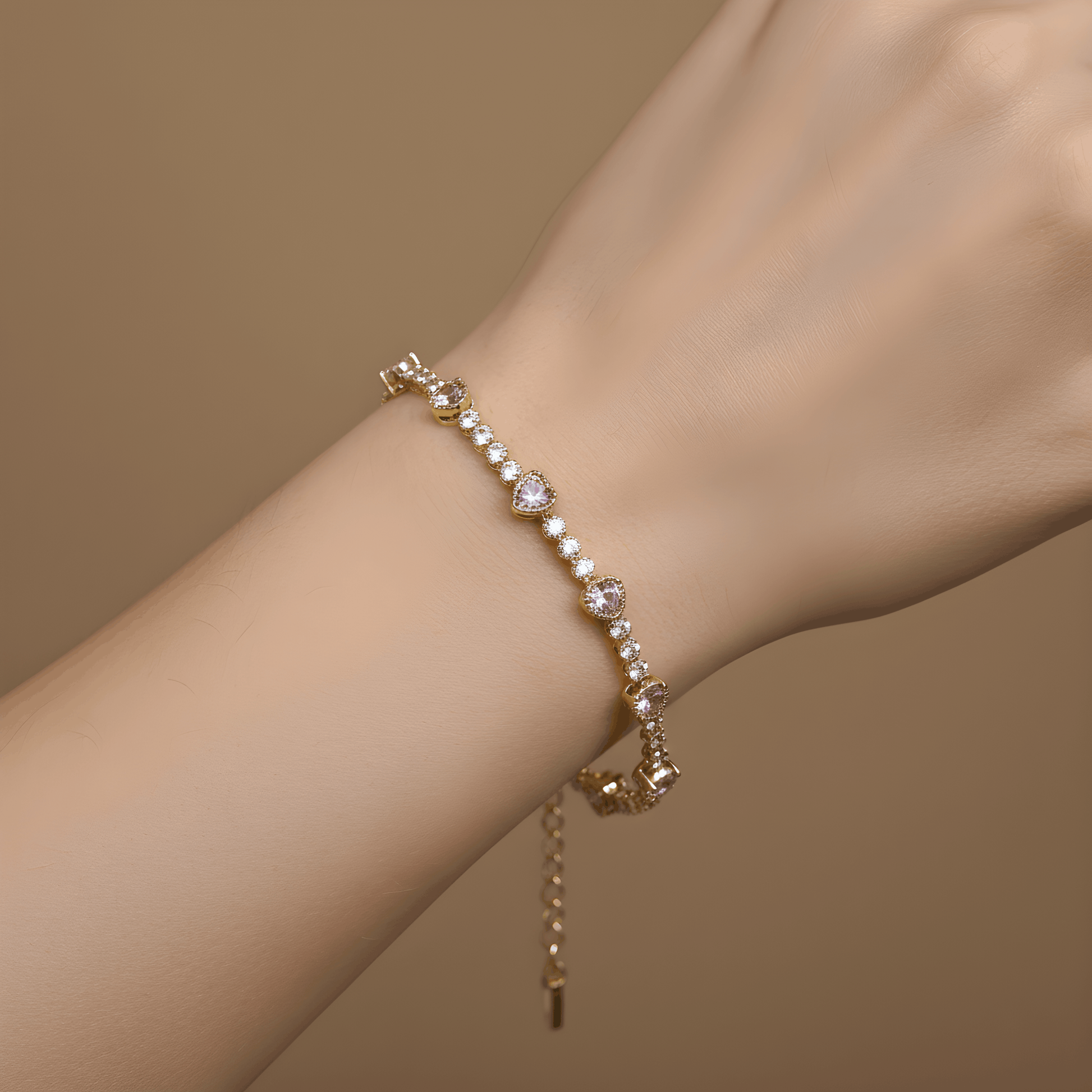 NuNu By Pembe Kalp Detay Xuping Bileklik Gold