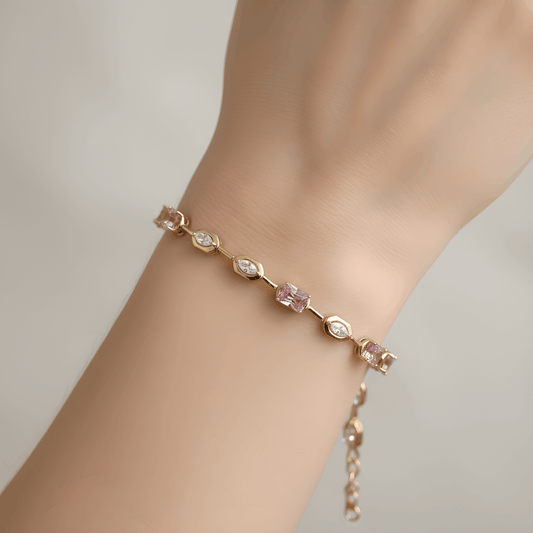 NuNu By Pembe Taşlı Tasarım Xuping Bileklik Gold