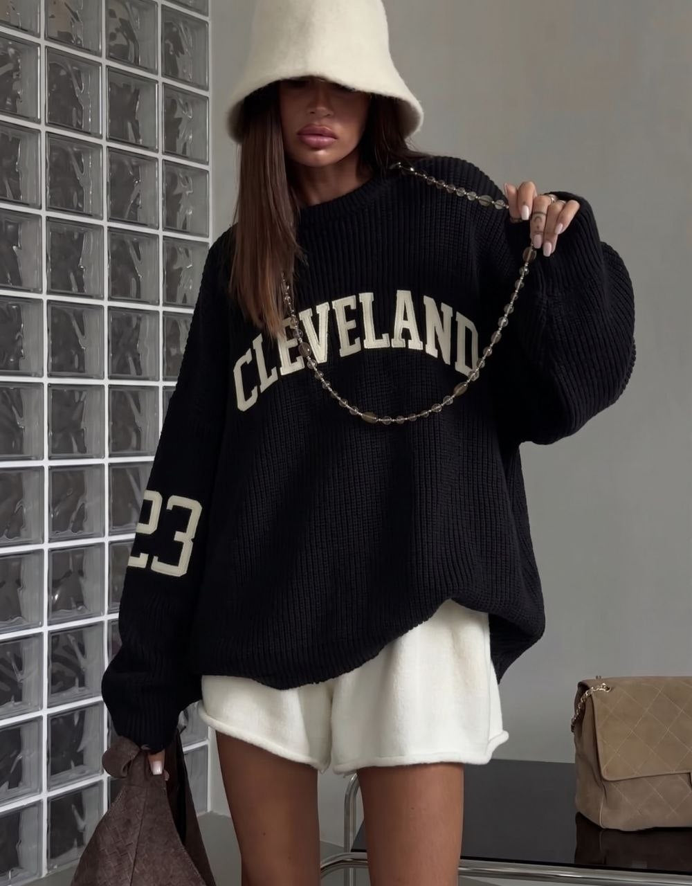 NuNu By QU Campus 23 Oversize Kadın Triko Kazak Siyah