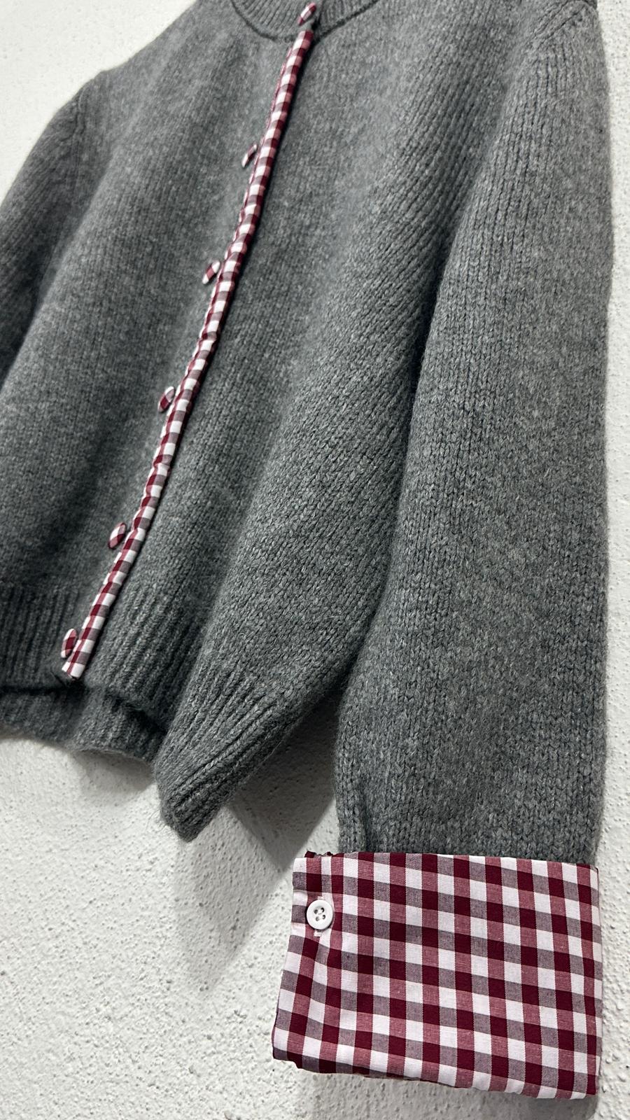NuNu By QU Colette Pötikare Gri Triko Hırka