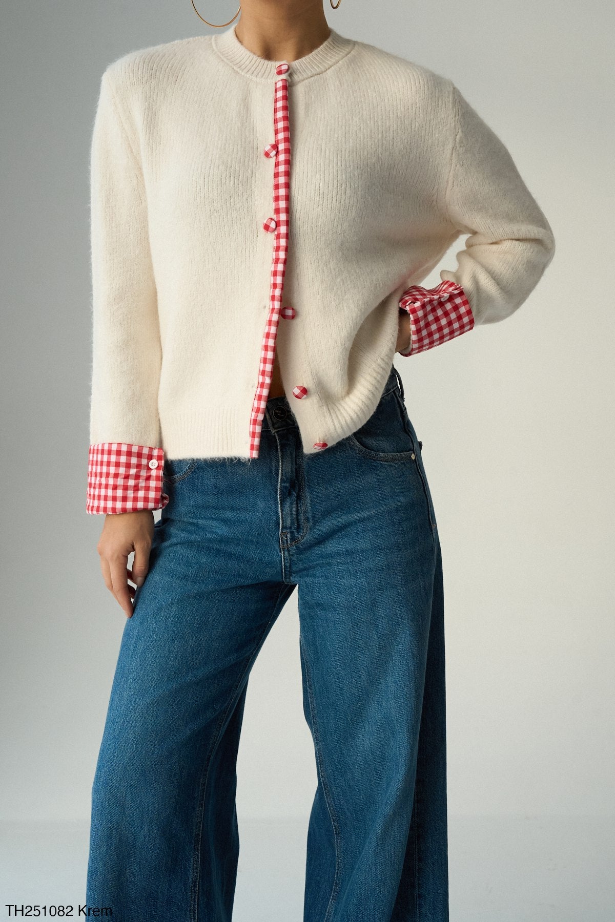 NuNu By QU Colette Pötikare Krem Triko Hırka Standart