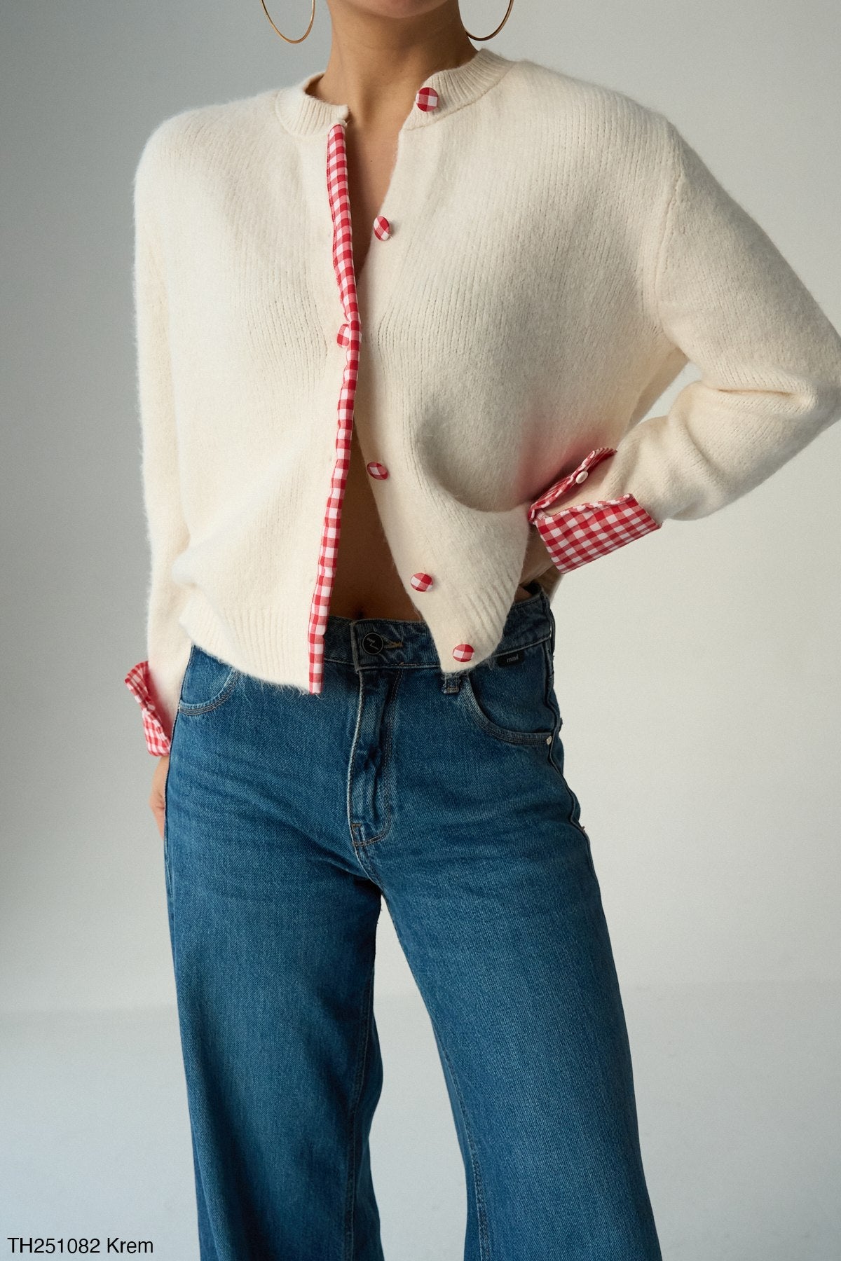 NuNu By QU Colette Pötikare Krem Triko Hırka