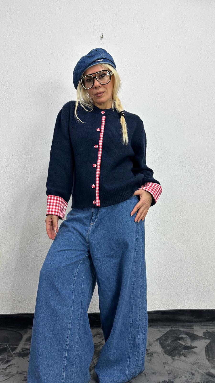 NuNu By QU Colette Pötikare Lacivert Triko Hırka