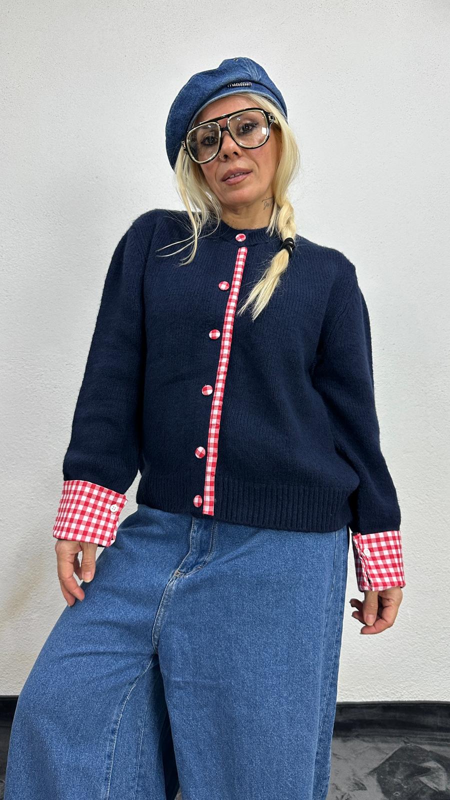 NuNu By QU Colette Pötikare Lacivert Triko Hırka