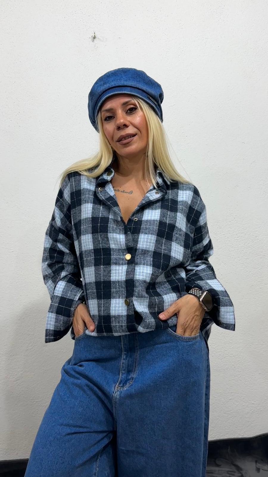 NuNu By Retro Bebe Mavisi Oversize Oduncu Gömlek