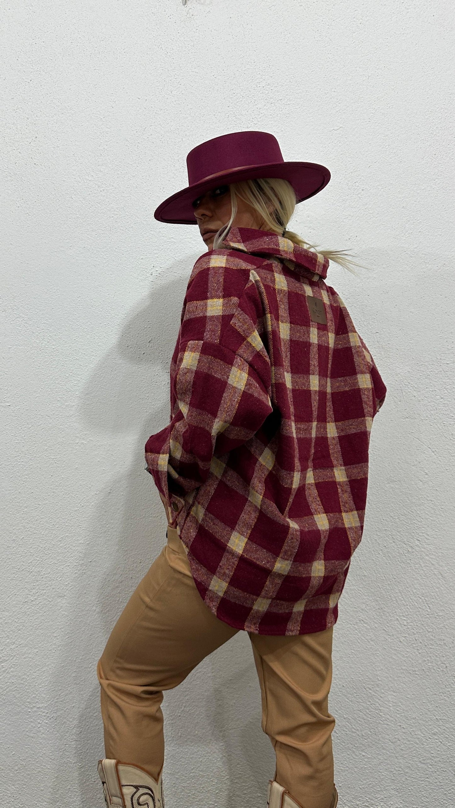 NuNu By Retro Bordo Oversize Oduncu Gömlek