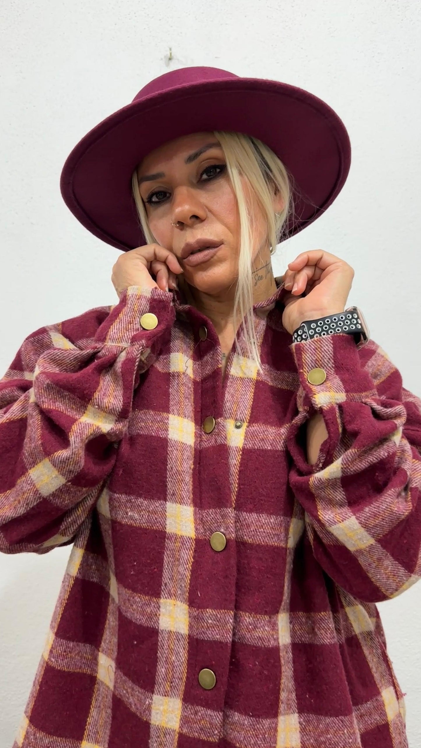 NuNu By Retro Bordo Oversize Oduncu Gömlek