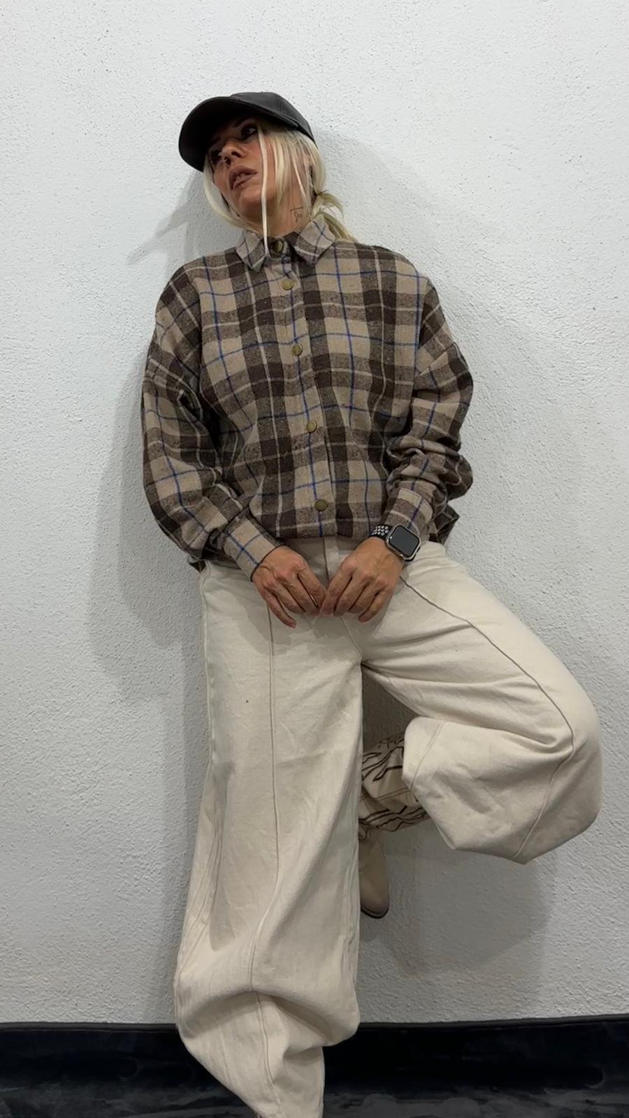 NuNu By Retro Kahve Oversize Oduncu Gömlek