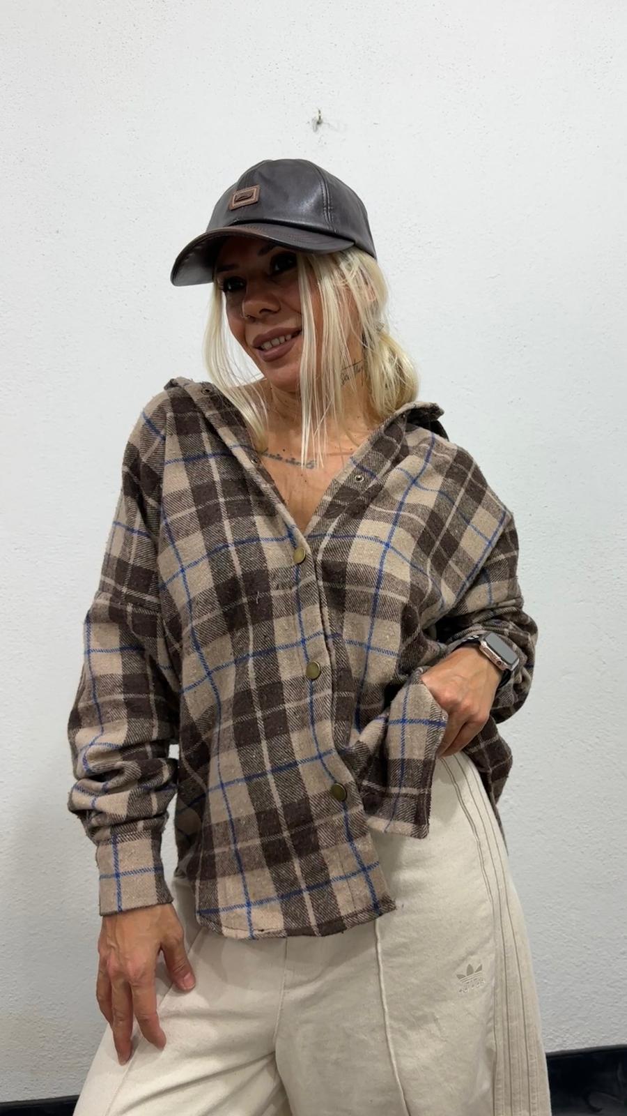 NuNu By Retro Kahve Oversize Oduncu Gömlek