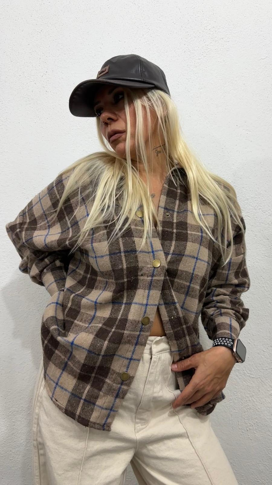 NuNu By Retro Kahve Oversize Oduncu Gömlek