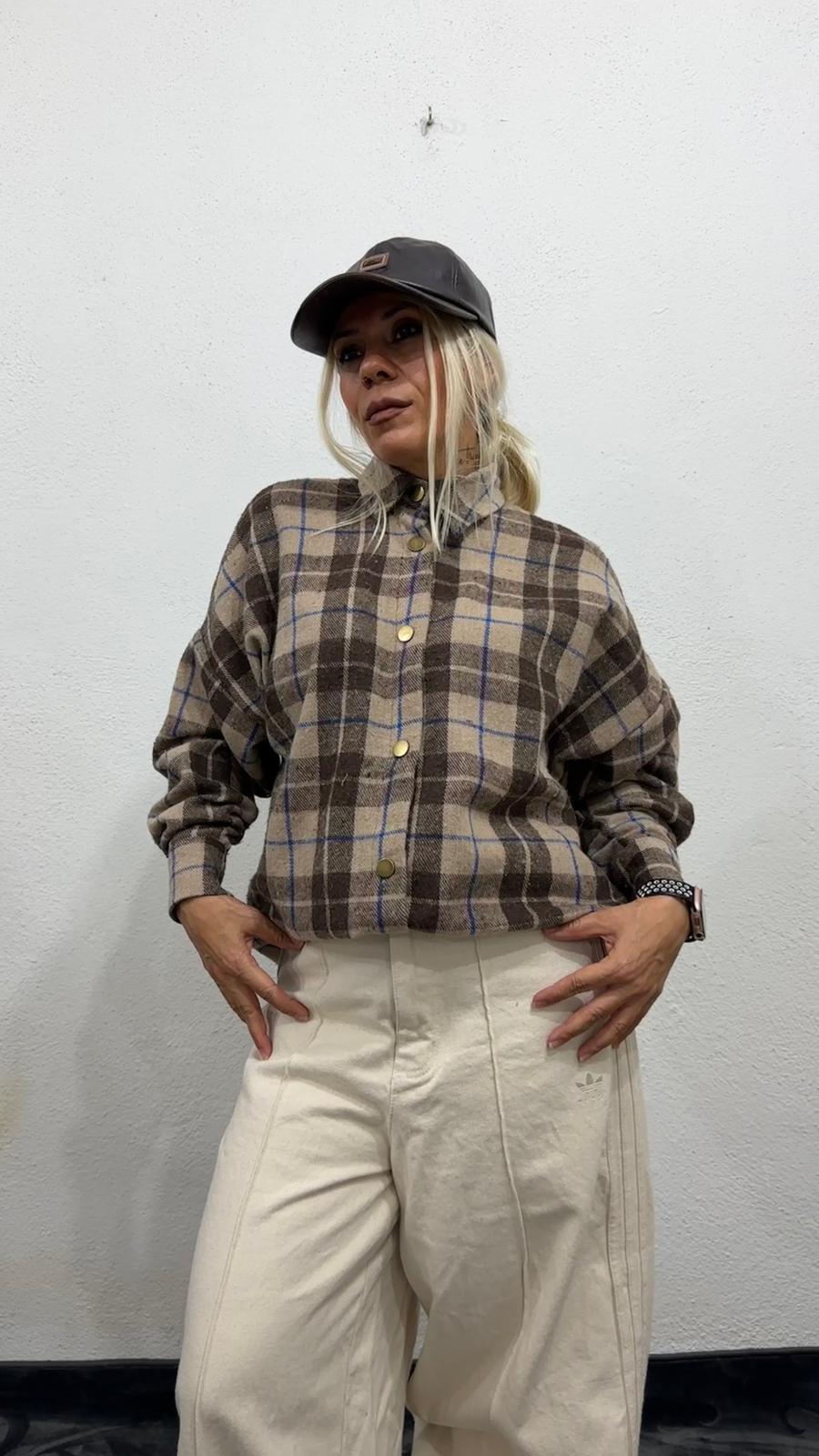 NuNu By Retro Kahve Oversize Oduncu Gömlek